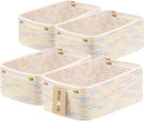 Small Storage Baskets for Organizing | Closet Organizer Bins | Shelf Toy Basket | Woven Rope Baskets | Cube Decorative Box | Shallow Basket | 13x8.5x5.1” | 4 Packs Rainbow by GreenHaven Gardens