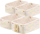 Small Storage Baskets for Organizing | Closet Organizer Bins | Shelf Toy Basket | Woven Rope Baskets | Cube Decorative Box | Shallow Basket | 13x8.5x5.1” | 4 Packs Rainbow by TinyTreasures Baby Boutique