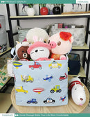 FANKANG Square Nursery Hamper Storage Bins Canvas Laundry Basket Foldable with Waterproof PE Coating Storage Baskets Gift Baskets for Children, Office, Bedroom, Clothes（Square-Car ） by TinyTreasures Baby Boutique