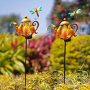 2 Pack Pathway Lights Solar Powered, Metal Solar Lights Outdoor Decorative Yard Ornaments Waterproof Landscape Lighting for Garden, Porch Decor - Yellow by GreenHaven Gardens