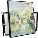 Small bridge stream house Jiangnan style landscape poster suitable for living room bedroom office natural oil painting poster by CozyNest Decor