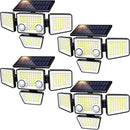 Solar Lights Outdoor - 3000LM 188 LED Motion Sensor Outdoor Lights, 4 Heads IP65 Waterproof Powered Security Flood Lights, 270°Wide Lighting Angle Wall Light with Sensors for Backyard (4 Pack) by GreenHaven Gardens