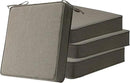 Sunbrella Square Corner Seat Cushions, 19" x 19" x 3", Set of 4, Indoor Outdoor Water Repellent Universal Chair Pads with Ties for Patio Furniture, Garden Dining Chairs, Cast Shale by GreenHaven Gardens