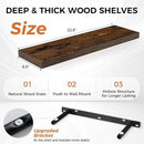 Fun Memories Floating Shelves for Wall, 22.5" Rustic Wood Deep Wall Mounted Shelves with Invisible Brackets for Decor & Storage, Floating Shelf for Living Room, Bathroom (Rustic Brown, Set of 2) by CozyNest Decor