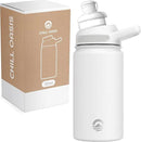 Chill Oasis Water Bottle | Compatible With Popular Flavor Cartridges | BPA Free, Leak Proof, Double-Walled Vacuum Insulated Stainless Steel, and Dishwasher Safe | Cold for 24 Hours (White, 12oz) by CozyNest Decor