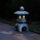 Pagoda Garden Statue Outdoor Figurine Lights Solar Powered LED Garden Decor Pagoda Light Asian Lantern Outdoor Decorations Home Tranquil Resin Waterproof Decor Lawn Yard by GreenHaven Gardens
