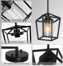 1 Pack Black Pendant Light Fixture Farmhouse Iron Cage Metal Pendant Light Lantern Hanging Light Fixtures with Clear Glass Shade for Kitchen Island, Dining Room, Hallway,Entryway1 by CozyNest Decor