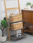 StorageWorks Wicker Basket, Baskets for Organizing, Storage Basket with Built-in Handles, Water Hyacinth Shelves (Medium 2-Pack, Natural Hyacinth) by CozyNest Decor