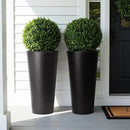 2-Pack 28" Tall Metal Planters - Heavy-Duty Round Flower Pots with Built-in Drainage + Rustic Industrial Finish, All-Climate Deck & Patio Ready Indoor/Outdoor Multi-Scene Garden Vessels by CozyNest Decor