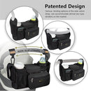 TOPDesign Universal Baby Stroller Organizer, Stroller Caddy with Heightened Insulated Cup Holders & Non-Slip Secure Hooks Accessories, Fits Most Strollers, Machine Washable (Black) by TinyTreasures Baby Boutique