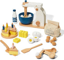 Bake-a-Cake Stand Mixer | KiwiCo Play Kitchen | Kids Baking Set Ages 3+ | Learn Early Math with Wooden Kitchen Play Set | Includes Ingredients, Stand Mixer, Measuring Spoons, Recipe Cards and More by TinyTreasures Baby Boutique