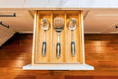 Umilife Bamboo Kitchen Utensils Organizer, 13 Inch Drawer Dividers for Silverware, Extra Deep Holder, with Non-Slip Feet, Wood Caddy for Flatware Cutlery by CozyNest Decor