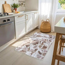 Modern Abstract Door Mat Indoor Entrance 2X3 Brown Rug Washable, Non-Slip Small Rugs for Entryway Bathroom Ultra-Thin, Throw Carpet for Kitchen Bedroom Nursery Kids Print Faux Wool by CozyNest Decor