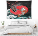 Houselerax Koi Fish Tapestries,Japanese Style Yin Yang Big Wave Cherry Blossoms Tapestry Wall Hanging for Bedroom Living Room Office Decor 80"x60" by CozyNest Decor