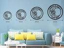 Moon Metal Floral Art Decor Black Boho Large Floral Moon and Star Phase Wall signs for Half Moon Flower Sculpture Hanging Wall Decor for Bedroom by CozyNest Decor
