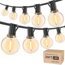 RTTY Outdoor String Lights 25 FT, G40 Led Patio Globe Lights with 13pcs Bulbs,Waterproof Shatterproof Dimmable Connectable Hanging for Cafe Bistro Backyard Gazebo Balcony Deck Party by GreenHaven Gardens