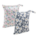 ALVABABY 2pcs Cloth Diaper Wet Dry Bags Waterproof Reusable with Two Zippered Pockets Travel Beach Pool Daycare Soiled Baby Items Yoga Gym Bag for Swimsuits or Wet Clothes L0821 by TinyTreasures Baby Boutique