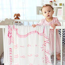 Trendy Pink Bow Coquette Baby Milestone Blanket Coquette Flannel Blanket Newborn Infant Swaddle Growth Baby Frame for Boys Girls Nursery (Bow, Pink) by TinyTreasures Baby Boutique
