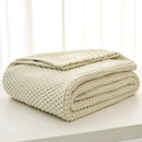 Longhui bedding Chunky Cable Knit Throw Blanket Lightweight Cream 100% Organic Cotton Blanket for Sofa Couch Bed Baby Nursery, Rustic Shabby Chic Modern Farmhouse, 60” x 80” Give Laundering Bag by CozyNest Decor