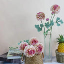 Artificial Ranunculus Flowers 23 Inch Long Stem - 6 Pack Silk Buttercup Stems for Wedding Bouquets, Centerpieces,Home Decor - Realistic Deep Pink Faux Floral Arrangements (Deep Pink) by CozyNest Decor