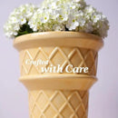 Fun & Unique Giant Ice Cream Cone Planter & Vase Quirky Large Ceramic 12” Tall Indoor Outdoor Vase for Plant Lovers – Perfect for Multiple Plants or Statement Garden Art by GreenHaven Gardens