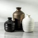 Ceramic Vase Set of 3 Decorative Vase for Home Decor Modern Farmhouse Decor Pottery Neutral Vases for Living Room Bathroom Table Mantel Fireplace Entryway Shelf (02-Metallic) by GreenHaven Gardens