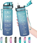 Enerbone Water Bottle, Leakproof BPA & Toxic Free, Motivational Water Bottle with Times to Drink and Straw, Fitness Sports Water Bottle with Strap for Office, Gym, Outdoor Sports by CozyNest Decor
