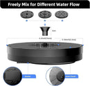 Solar Fountain, Powered Water 4W Pump for Bird Bath with LED Lights, 7 Nozzle and Fixer Hummingbird Garden, Pond, Pool, Fish Tank, , Black by GreenHaven Gardens