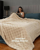 Pawque Super Soft Cozy Throw Blanket Queen Size for Couch Bed, Fluffy Sherpa Fleece Reversible Thick Warm Fuzzy Blanket for All-Season, 3D Checkered Jacquard Decorative Blankets, Khaki, 90"x90" by CozyNest Decor