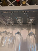 10.8 Inch Wine Glass Rack, Under Cabinet Wine Glass Holder, Wine Glass Hangers Under Shelf, Chrome Finish Stemware Rack, Hanging Stemware Holder for Cabinet Kitchen Bar, Set of 4 by CozyNest Decor