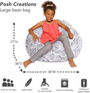 Posh Creations Bean Bag Chair for Kids, Teens, and Adults Includes Removable and Machine Washable Cover, Canvas Coloring Fabric - Fun Creatures, 38in - Large by TinyTreasures Baby Boutique