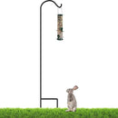 Gray Bunny 65" Shepherds Hooks for Outdoor 1 Pack, Thick Bird Feeder Pole, Hanging Plant Stand, Shepherds Hook for Bird Feeder, Non-Hollow, Non-Adjustable, Extra Long Base Prongs by GreenHaven Gardens