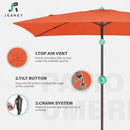 JEAREY 6.5x10 ft Rectangular Patio Umbrellas Outdoor Market Umbrella with Push Button Tilt and Crank, Rectangle Table Umbrella 6 Sturdy Ribs UV Protection for Pool Garden Backyard Deck, Orange by GreenHaven Gardens