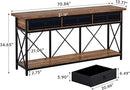 Tribesigns 70.8" Console Table with 3 Drawers, Farmhouse Entryway Table with Storage Shelf, Narrow Long Sofa Foyer Table for Entryway, Hallway (Brown/Black) by CozyNest Decor