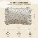 BuLuTu Floral Toddler Pillow Cases Cotton Muslin Cotton Pillowcases for Girls Nursery Pillow, Kids Pillow Cover for Crib/Toddler Bed, Envelope Closure,1 Piece, Crapemyrtle Pattern, 14"x20" by TinyTreasures Baby Boutique