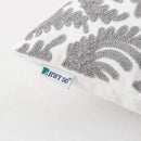 HWY 50 Grey Gray Decorative Throw Pillow Covers 18x18 Inch (1 Piece), Embroidered Cotton Farmhouse Cushion Cover Pillow Case for Sofa Couch Living Room Bed Bedroon, Floral Branches by CozyNest Decor