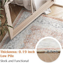 jinchan Washable Area Rug 3x5 Entryway Low Pile Boho Floral Print Rug Faux Wool Soft Indoor Doormat Stain Resistant Non-Slip Ultra-Thin Rug Kitchen Living Room Bedroom Dining Room Office Orange by TinyTreasures Baby Boutique