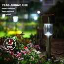 EcoGreen Outdoor Pathway Solar Light, 8pcs Pack,Garden Patio Balcony Walk Way Lights, Stainless Steel Leg, 5000K Daylight, IP65 Waterproof, 1.85 * 12.2in by CozyNest Decor