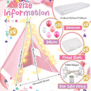 6 Pack Sleepovers Teepee Tent for Kids Bulk with Mattress Sheet Light,Natural Cotton Washable Indoor Play Tent for Birthday Slumber Party Girls Boys Pajama Movie Night Supplies(Pink, Purple, White) by TinyTreasures Baby Boutique