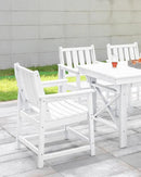 HDPE Patio Dining Set, 5-Piece Outdoor Table and Chairs with Umbrella Hole, Modern Outdoor Dining Set for 4, HDPE Outdoor Patio Furniture Dining Sets for Deck, Poolside, Porch, Pearl by CozyNest Decor
