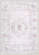 Wonnitar Floral Bow Pink Rug for Bedroom, Washable 5x7 Area Rug for Girls Nursery, Ultra-Thin Non Slip Soft Boho Carpet for Kids Room Dorm Living Room, Light Pink by TinyTreasures Baby Boutique