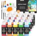 Shuttle Art Acrylic Paint, 25 Colors Acrylic Paint Set, 2oz/60ml Bottles, Rich Pigments Paint for Artists, Beginners and Kids on Canvas Rocks Wood Ceramic Fabric by TinyTreasures Baby Boutique