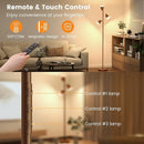 36W LED Tree Floor Lamp, Dimmable Tall Standing Lamp with Remote & Touch Control, 4 Color Temperatures Bright Floor Lamp, 3 Rotatable Light Modern Floor Lamps (Brown) by CozyNest Decor