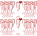 XUWAIDSGN Acrylic Champagne Flutes Toasting Glasses Unbreakable Mimosa Bar Reusable Wine Glasses Vintage Champagne Flutes Stemmed Drinking Cups 5.4 OZ for Christmas Birthday (100, Pink) by CozyNest Decor