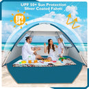 COMMOUDS Beach Tent Sun Shade for 3/4-5/6-7/8-10 Person, UPF 50+ Beach Sun Shelter Canopy Tent, Lightweight, Easy Set Up and Carry by TinyTreasures Baby Boutique