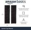 Amazon Basics Portable Blackout Curtain Shade with Suction Cups, 50" W x 78"L, 2-Pack, Moon and Stars by TinyTreasures Baby Boutique
