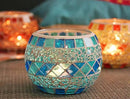 Votive Candle Holder Tea Lights - Glass Candle Holders, Mosaic Tealight Candle Holder, Candle Jar Cup for Wedding Centerpiece Party Table Decorations, Valentines Day Decor by CozyNest Decor