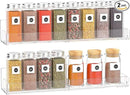 Acrylic Spice Rack Wall Mount, Hanging Spice Shelf Racks for Seasonings, Kitchen Spice Jars Wall Organizer Storage Holder, 2 Pack by CozyNest Decor