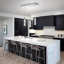 OKELI 3-Light Dimmable LED Pendant Lighting for Kitchen Island, 18W 1350LM Modern Crystal Bubble Island Light Fixture, 6000K Cool White, Adjustable Electro-Chrome Fixture, Easy Install, Square by CozyNest Decor