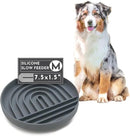 The Slowdown Bowl Silicone Slow Feeder for Dogs & Puppies, Slow Eating, Modern Lick Mat Design, Reduces Gulping, Fits 2 Cups 7.5” Across x 1.5” Tall, Mealtime Challenge, Medium-Charcoal by CozyNest Decor